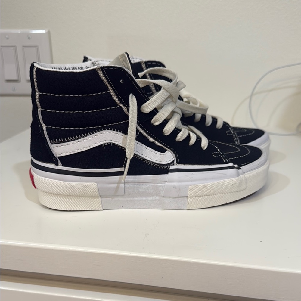 Vans High-Top Black and White Reconstruct Sneakers